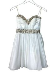 Dress NEW Strapless Mini Sequin Chiffon Homecoming Juniors Size 3