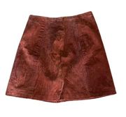 Kathy Ireland Leather Orange Brown Mini Skirt