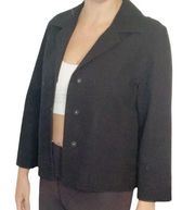 JM Collections Black Cropped Long Sleeve Blazer Jacket Size XL