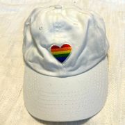 J Crew PRIDE Rainbow Heart Hat, Adjustable