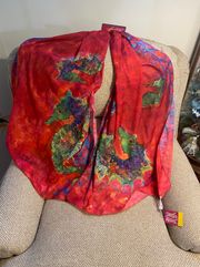 Red Scarf With Seahorses NWT