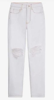 WeWoreWhat Women's Icon White Distressed Straight Leg Jean Size 28