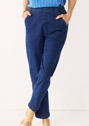 Croft & Barrow mid rise straight pull on jeans