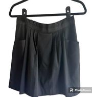 Gap Pleated A-Line Skirt Black hidden zip stretch size 4