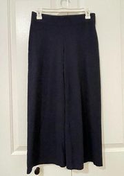 Eileen Fisher Petite Wide Leg Pants Womens Size PP Cropped Pull On Ponte Navy