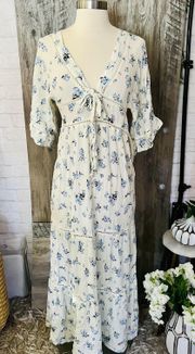 Ivory Floral Maxi Dress