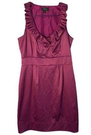 Dressbarn Collection Womens Size 10 Dress Purple Ruffle Shift Knee Length 286