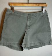 Eddie Bauer Mercer Fit Shorts Womens Sz 6 Green Stretch