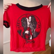 Eye Candy Dracula Graphic Horror Crop Top