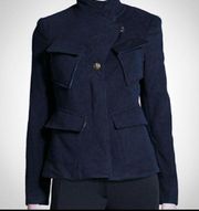 L.A.M.B. Softy Navy Blue Utility Jacket Cashmere Wool Coat Nautical Size 2
