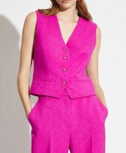 Christian Lacroix dress vest buttons down sleeveless pink square neck L NWT