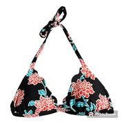 Vanilla/Beach Women's Medium Black Floral Bikini Top