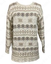 Vintage Lizsport Knit Sweater Winter Fair Isle Style Stripes Iridescent Sequins