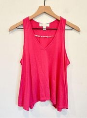 Oscar de la Renta Flowy V-Neck Tank Top Pink Size S