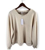 Sage The Label Ivory Waffle Knit Sweater Size XL