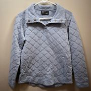 MARMOT Roice Pullover Quilted Light Blue Pockets Size Medium