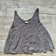 Easy Flowy Lightweight Summer Taupe Cropped Tank Top Casual XS