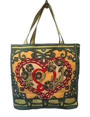 Brighton A Winter’s Love Tote Canvas Graphics Colorful 14.5X15X7.87 Hand Sketch