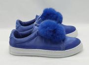 Qupid Shoes Sneakers Womens Size 6.5 Blue Low Top Fur