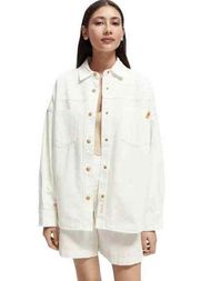 SCOTCH & SODA White Denim Overshirt Size Small New without Tags