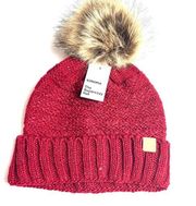 Sonoma Women's Red Supercozy Winter Beanie Pompom Hat