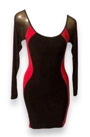 Red/Black Body Con Dress