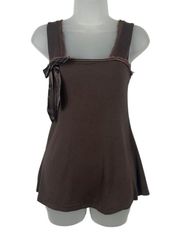 Arden B Square Neck Tank Brown Purple Top Sz S