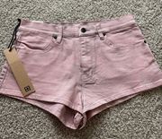 Women’s Size 29  Midnight Runner High Rise Slim Mini Shorts Removable Patch