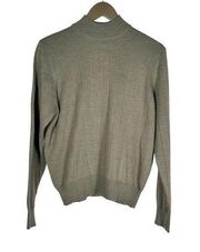 Women's | Harve Benard | Vintage Olive Gray High Crew Neck Ribbed Sweater