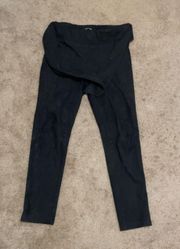 Black Velvet Belted Skinny Pants