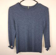 Kate Spade Women’s Wool Cashmere Blend Gray 7/8 Bow Detail Sleeve Sweater