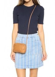 Frame Barrington Solid Blue Mini Skirt Size 25 / Small Retail $215