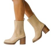 Anthropologie Seychelles Leather Sweet Escape Chunky Boots Camel Size 10 NWT