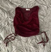 Maroon Going Out Droop Top