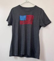 Eddie Bauer Women’s Short Sleeve American Flag Distressed Graphic Tee Sz XL