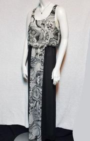 Potter's Pot Black & White Floral Maxi Dress (L)