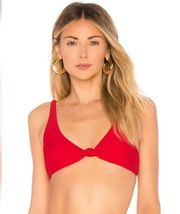 Tularosa Claudia Knot-Front Bikini Top Red Small NWT