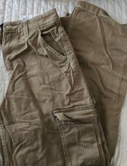 Tan Cargoes With White Stitching