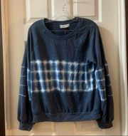 NWT Knox Rose Blue Dye Print Balloon Sleeve Sweatshirt size M