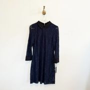 Tommy Hilfiger Navy Stretch Lace Collar Mini Dress Size 6