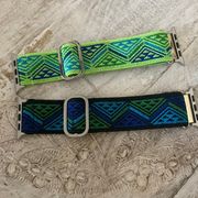 2 Pack woven Elastic Bands Tribal Compatible with Apple Watch 42mm 44mm 45mm OS