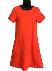 Bright Orange Red Mini Dress Fringe XS Spring Vacation