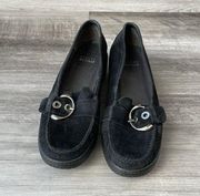 Stuart Weitzman Black Suede Loafers Size 8 Narrow slip-on 8N Shoes