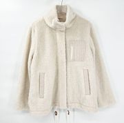 NWT Madewell Resourced Sherpa Zip Up Jacket L Cream