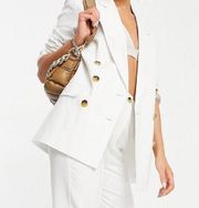 DESIGN Double Breasted Linen Suit Blazer