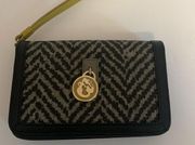 SPARTINA 449 SNAP WALLET LORELEI HEREINGBONE LINEN BIFOLD TRAVEL CLUTCH