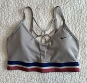 Nike  Women’s Gray Padded Sports Bra Medium Red White Blue