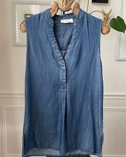 Stitch Fix RD Style Blue Chambray Sleeveless Tunic Top M