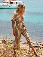 Faithfull the Brand Cedric Jumpsuit Clarke Stripe sz 6 Medium Blogger’s Favorite