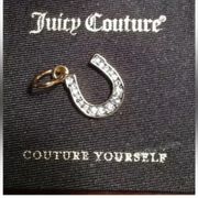 Rare Retro Juicy Couture Silver “Couture Yourself” Mini C-Pave Horseshoe Charm